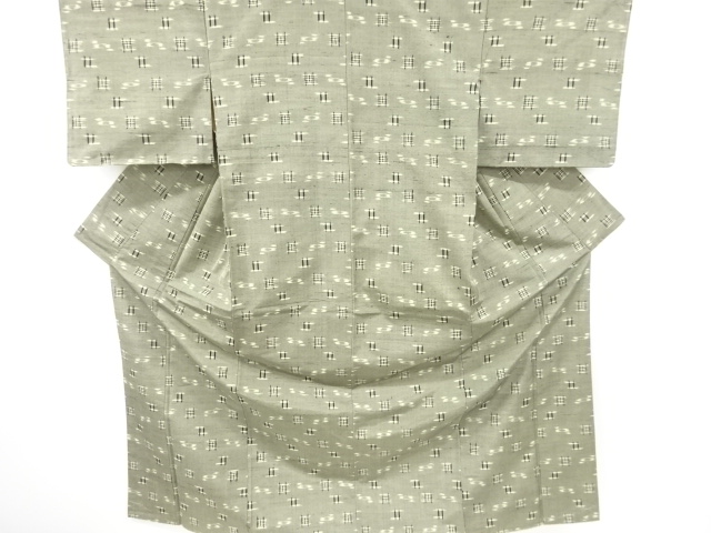 JAPANESE KIMONO / ANTIQUE KIMONO / SILK / HAND WOVEN TSUMUGI / KASURI PATTERN